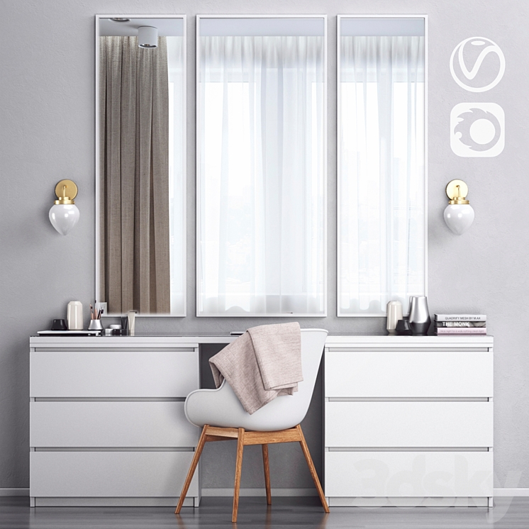 Grey ikea dressing table on sale