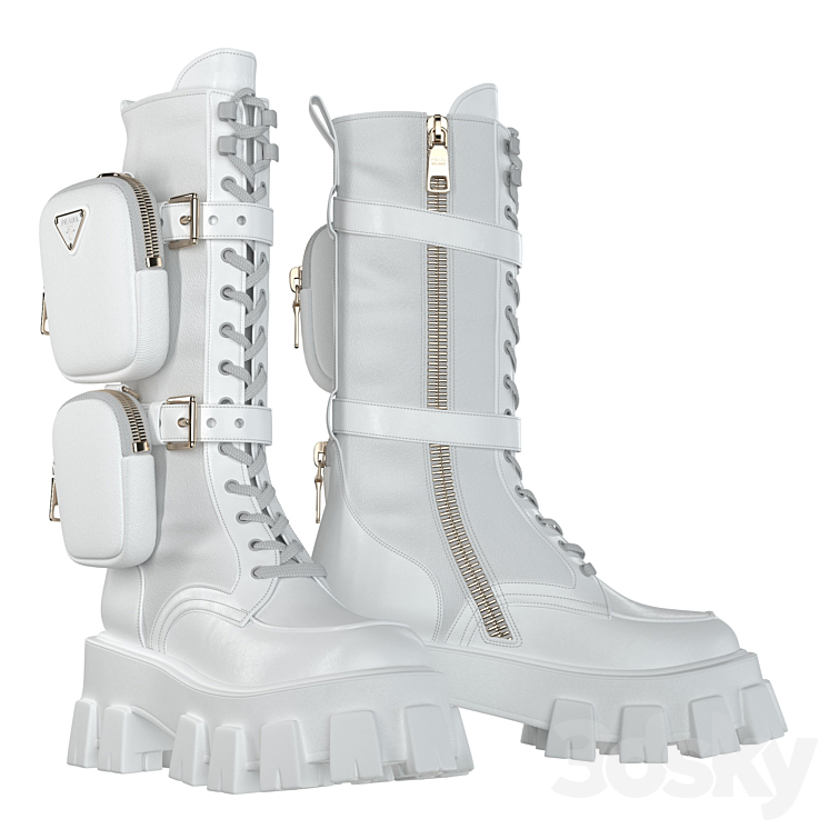 White prada boots cheap