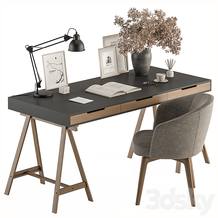 Home Office Black and Wood Table - Office Furniture 295 - Office
