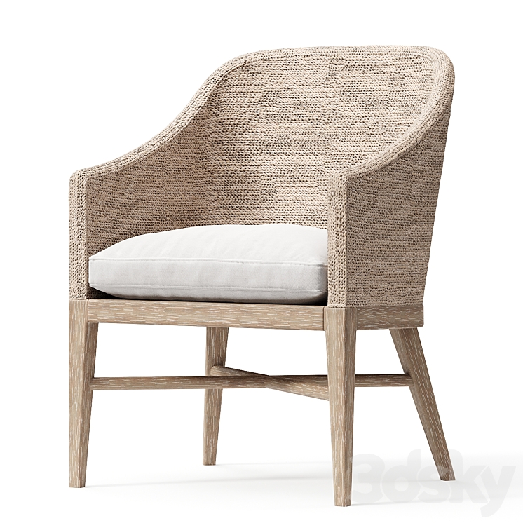Marisol Seagrass Slope Dining Armchair Chair 3D model