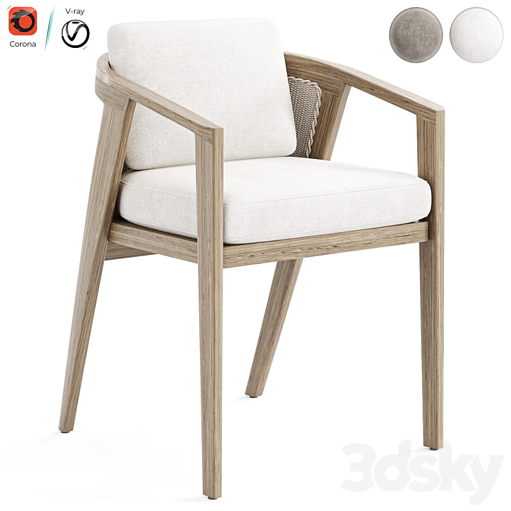 Malta Teak Lounge Chair Chair 3D model