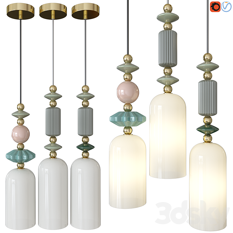 Odeon Light Classic Candy Pendant Lamp - Pendant light - 3D model