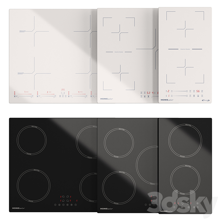 HOMSair induction hob set - Kitchen appliance - 3D model