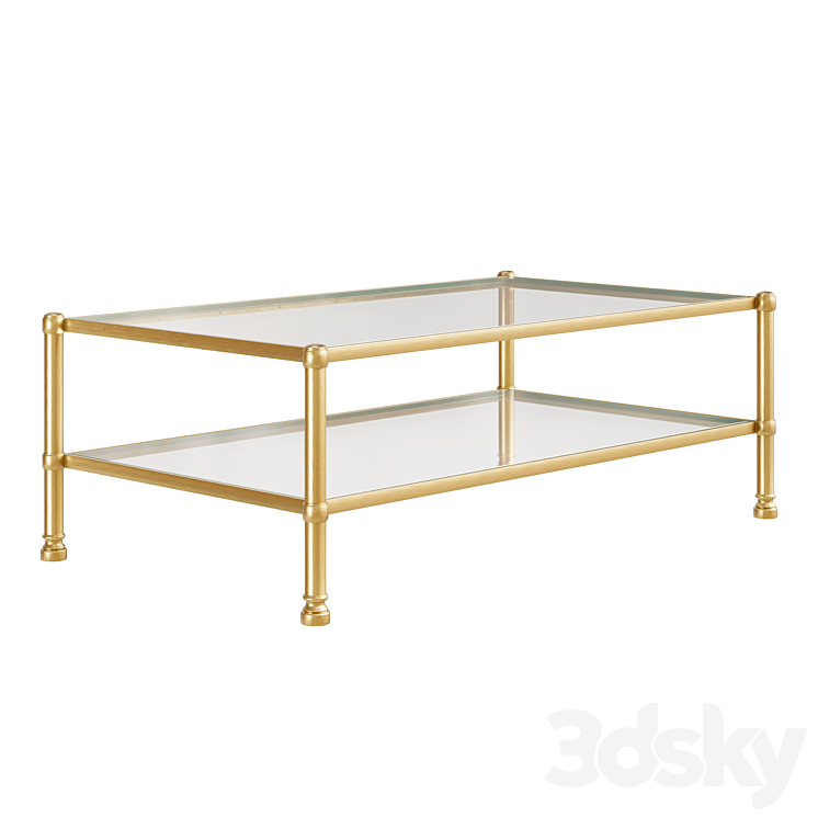 Everson Rectangular Glass Coffee Table Table 3D model