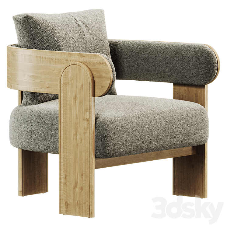 Lupin Occasional Chair Natural Arm chair 3D model