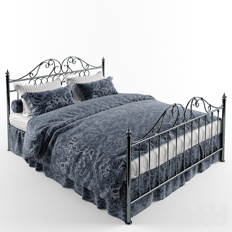 Classic Metal Bed - Кровати - 3D модель