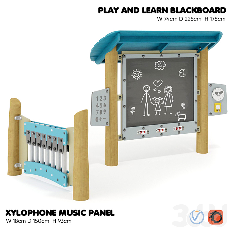 KOMPAN. ОБУЧАЮЩЕЕ ОБОРУДОВАНИЕ - Детская площадка - 3D модель