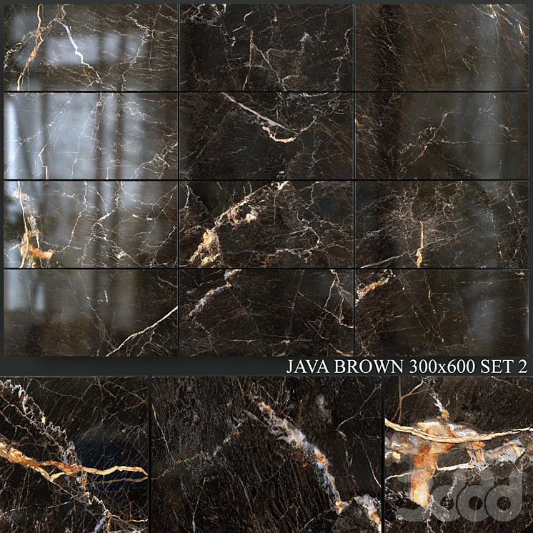 Yurtbay Seramik Java Brown 300x600 Set 2 - Кафель, плитка - 3D модель