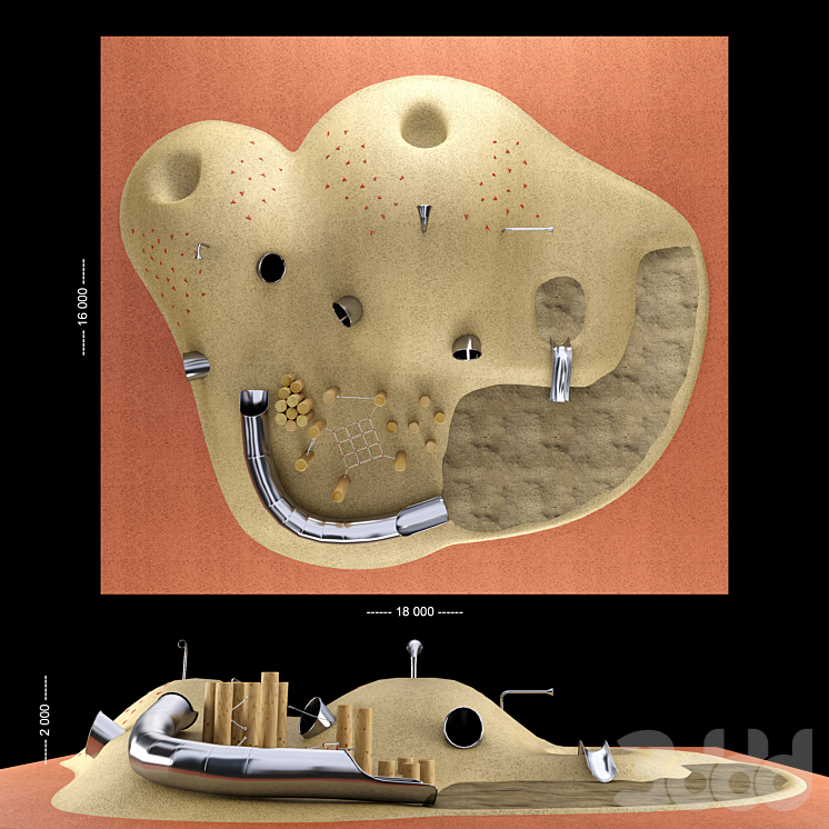 KPG KidsPlayGround_02 - Детская площадка - 3D модель