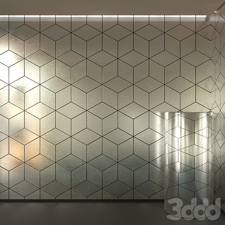 декоративная металлическая панель 2 - Металл - 3D модель