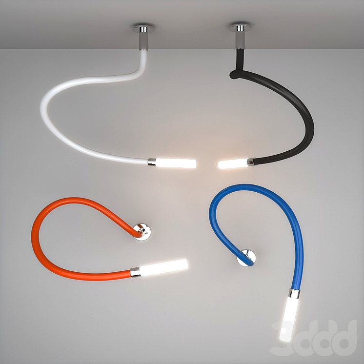 Fabbian Snake wall and ceiling lamp - Бра - 3D модель