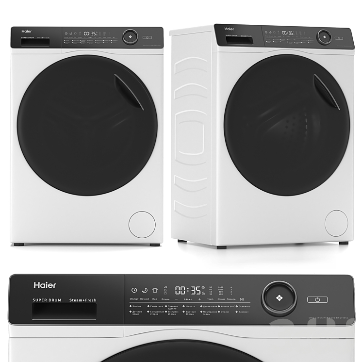 СТИРАЛЬНАЯ МАШИНА HAIER HW100-BP14986E - Бытовая техника - 3D модель