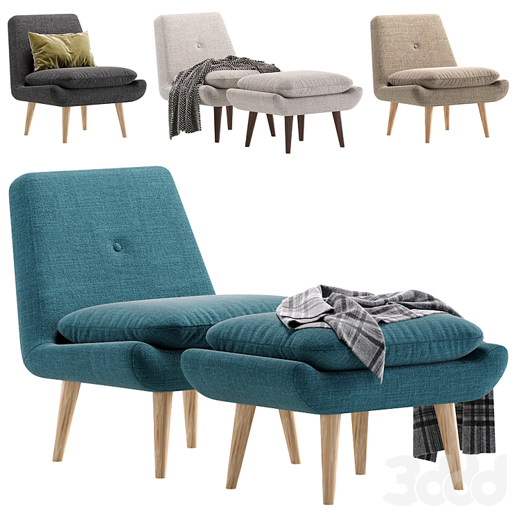 Armchair Vincey Soft Ocean divan.ru/Кресло Винси диван.ру - Кресла - 3D ...
