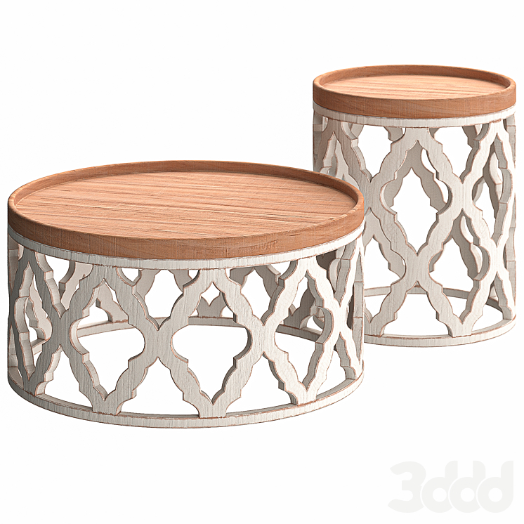 Кофейные столики из дерева GLASAR - Столы - 3D модель