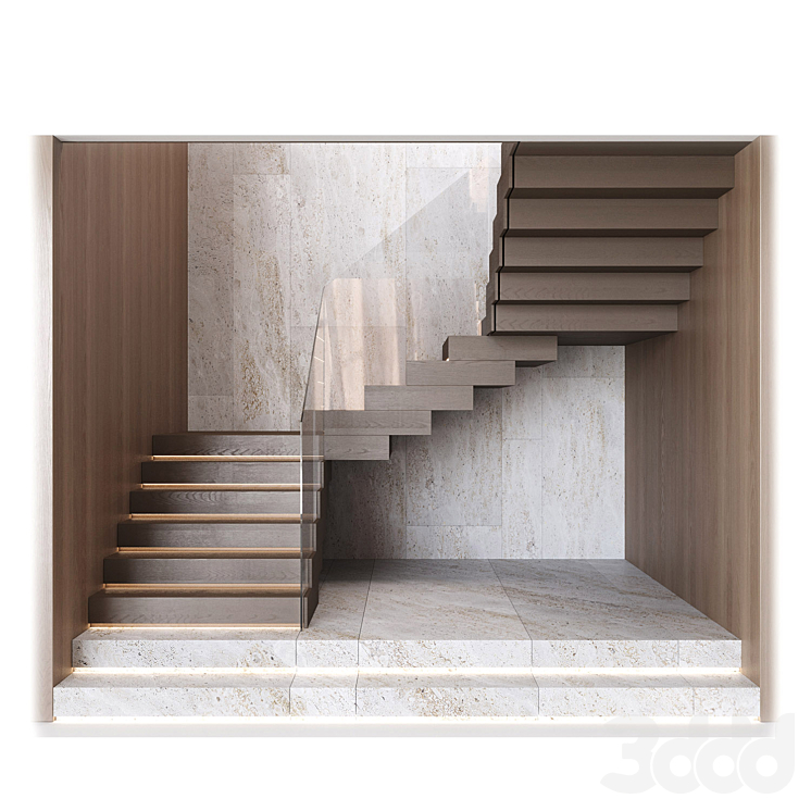 Modern interior stairs 16 - Лестницы - 3D модель