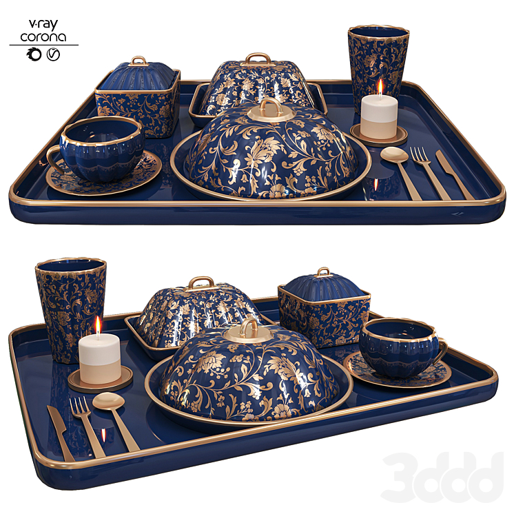 Kitchen set (dish) - Посуда - 3D модель