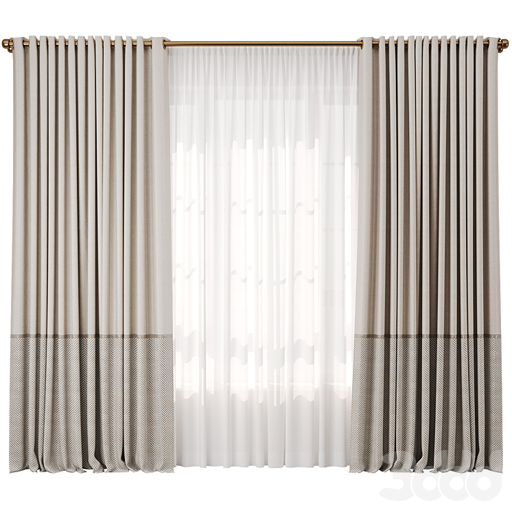 Curtain 22/шторы на люверсах - Шторы - 3D модель