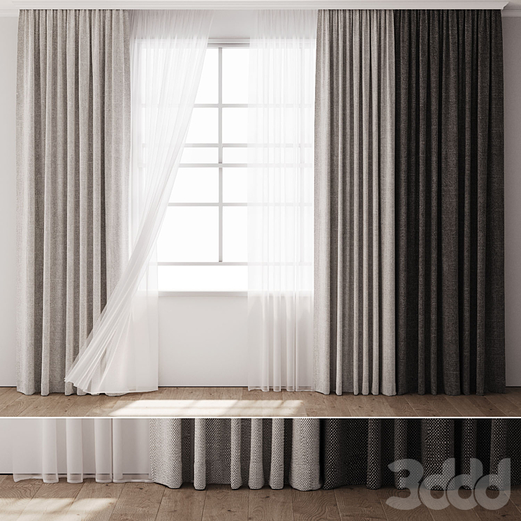 Curtain for Interior-1 - Шторы - 3D модель