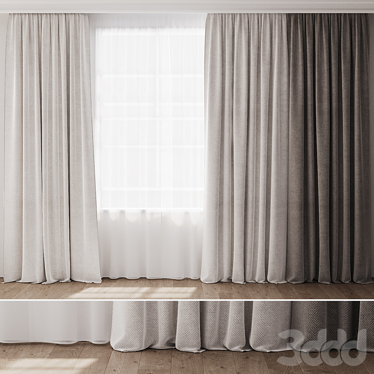 Curtain for Interior-3 - Шторы - 3D модель