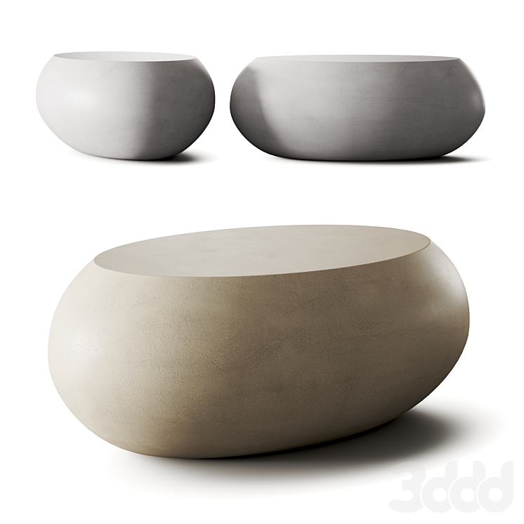 West Elm Pebble Indoor Outdoor Oval Coffee Table - Столы - 3D модель