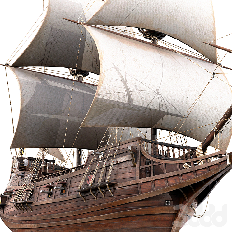 Galleon Ship n1 - Транспорт - 3D модель