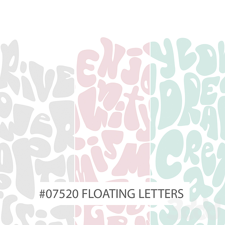 Floating Letter Inword Creativille | Wallpapers | 07520 Floating Letters - Стены, обои - 3D модель