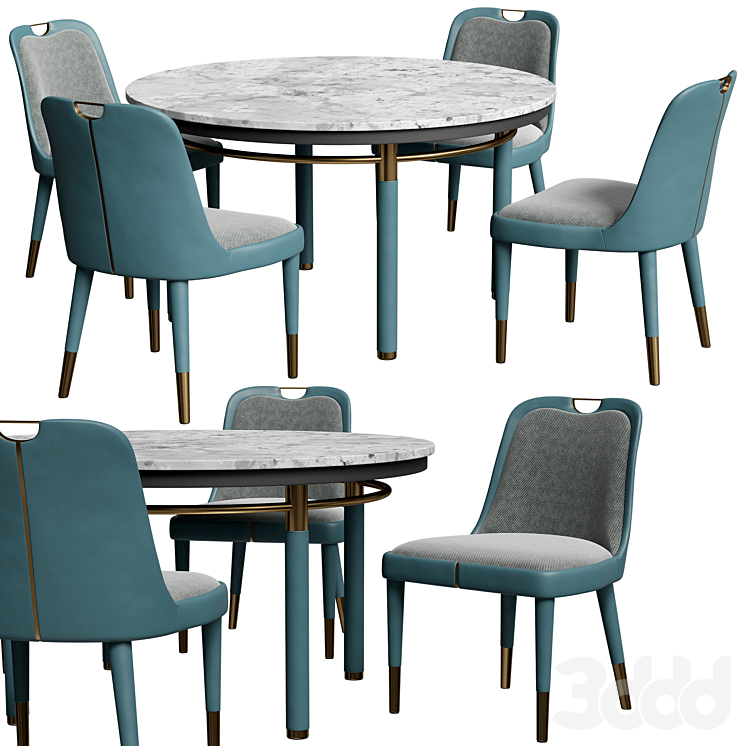 Former In Italia Tablo Iris dining - Стол + стул - 3D модель