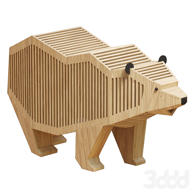 Деревянный медведь для детских площадок - Детская площадка - 3D модель