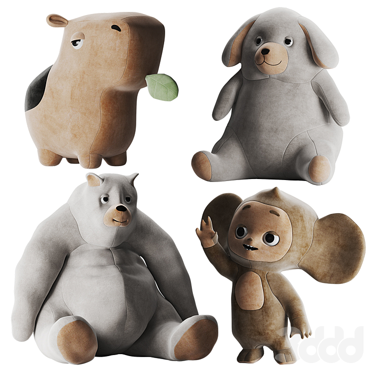 Набор мягких игрушек 07 - Игрушки - 3D модель