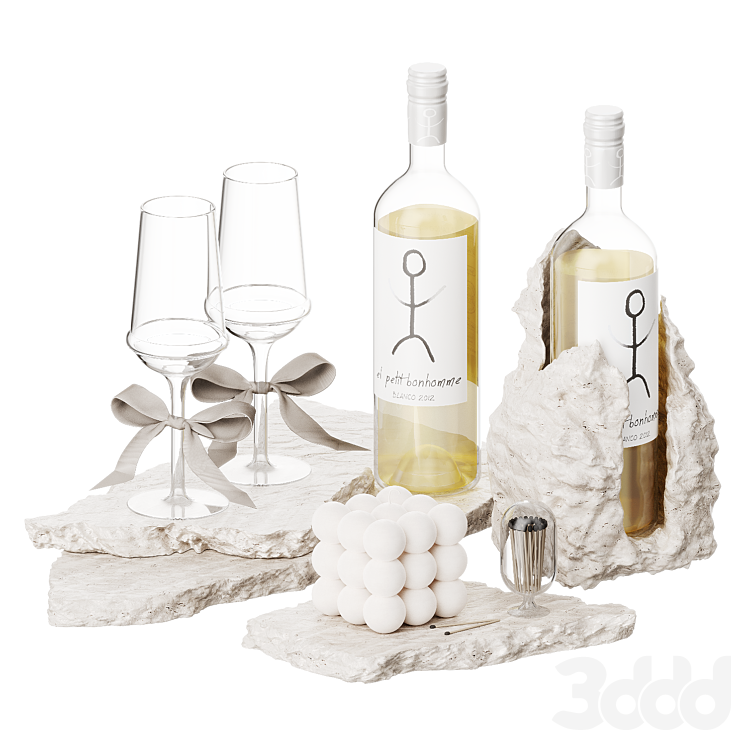Dune White Wine Set - Декоративный набор - 3D модель