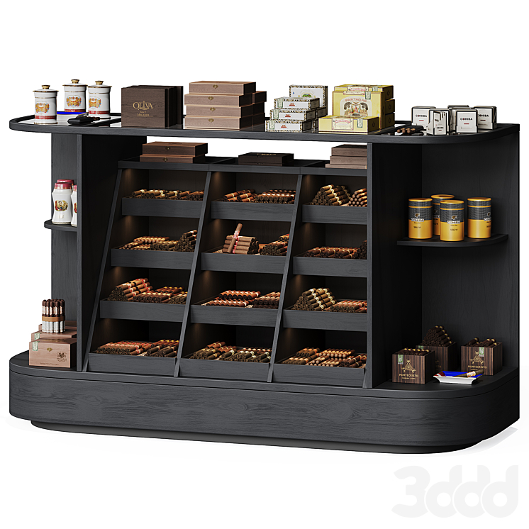 Стеллаж - витрина для сигар - Стеллаж - 3D модель
