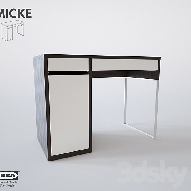 3d models table ikea micke