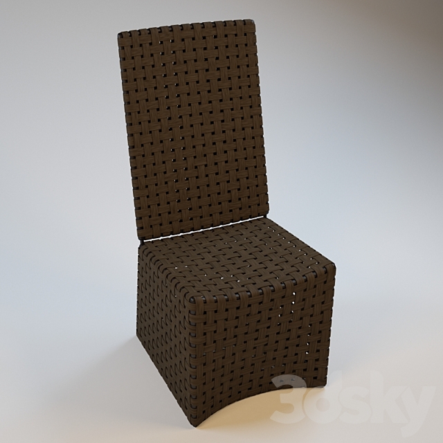 3d Models Chair Wicker Chair With High Back