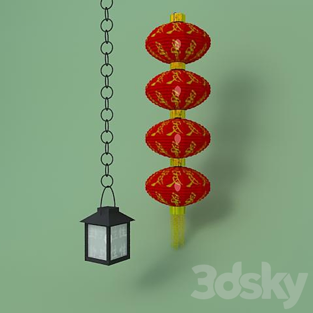 3d Models Chandelier Chinese Lanterns