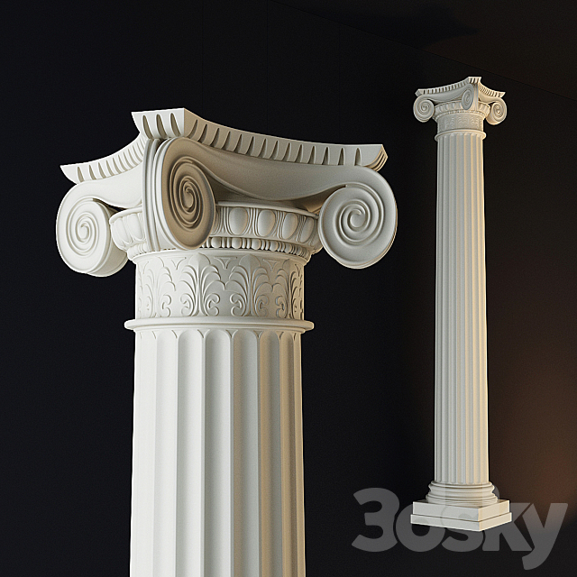 3d Models Decorative Plaster The Ionic Column Capital