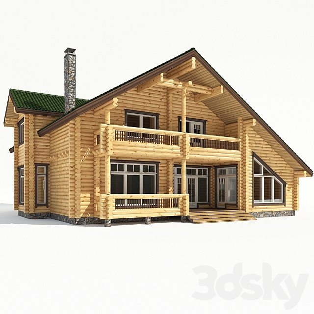 3d Models Building Modern Cottage Log Cabin