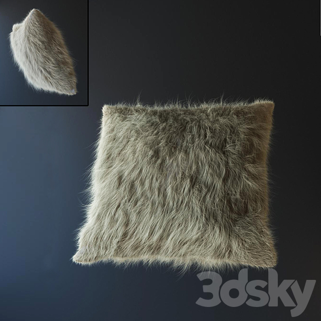 3d Models Pillows Fur Cushion