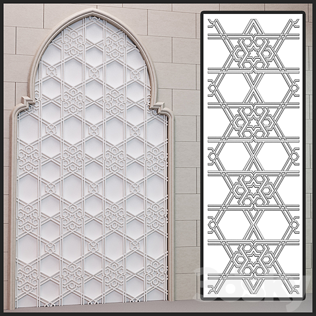 3d Models Decorative Plaster Symmetric Islamic Plaster