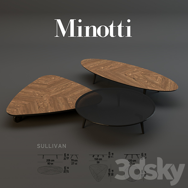 3d Models Table Minotti Sullivan