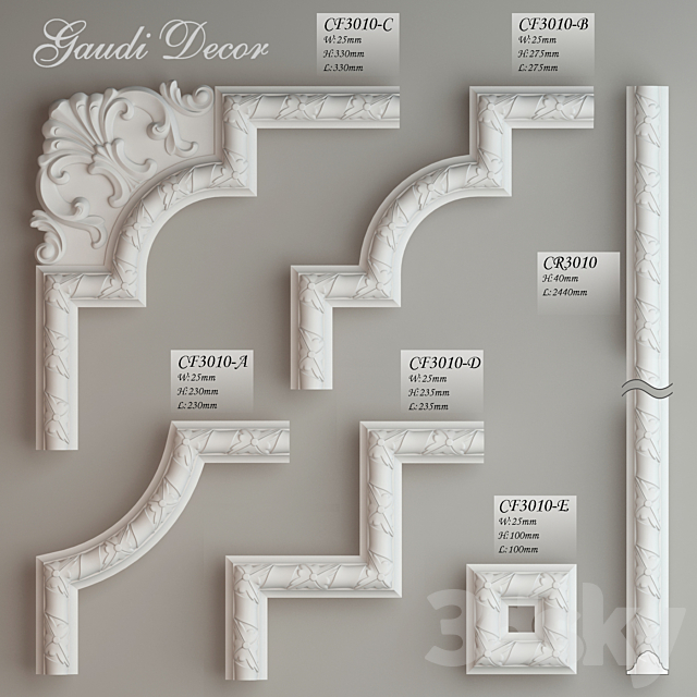 3d Models Decorative Plaster Ceiling Molding Corner Pieces