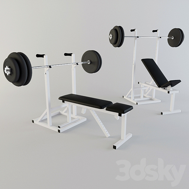 3d Models Sports Home Made Trainer Bench Press