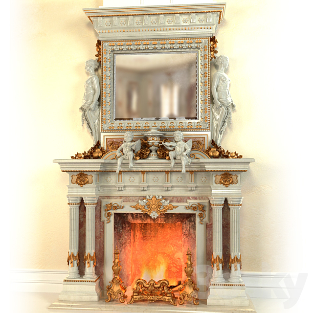 3d Models Fireplace Fireplace In The Baroque Style