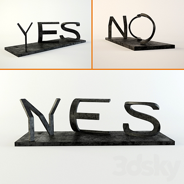 YES and NO sculpture - Other decorative objects - 3D Models