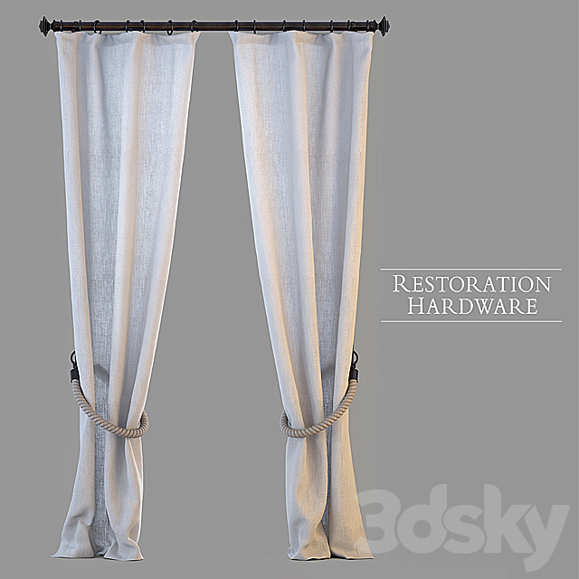 3d Models Curtain Restoration Hardware Curtains
