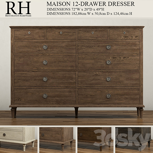 Maison 12 Drawer Dresser Sideboard, Restoration Hardware Maison Dresser Look Alike