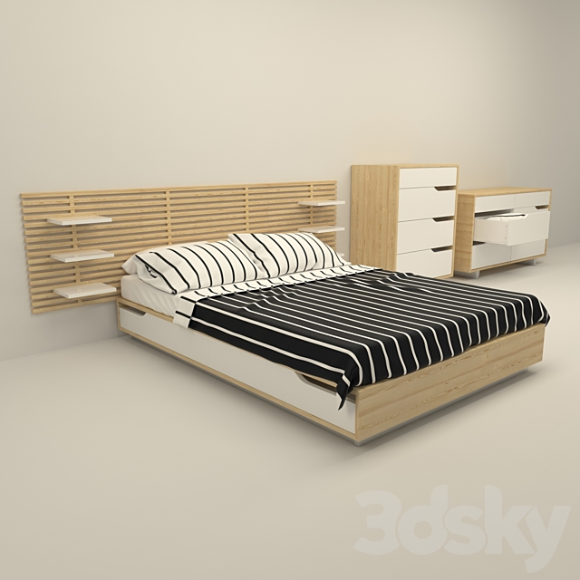 Ikea Mandal Bed 3d Models 3dsky, Mandal Bed Frame