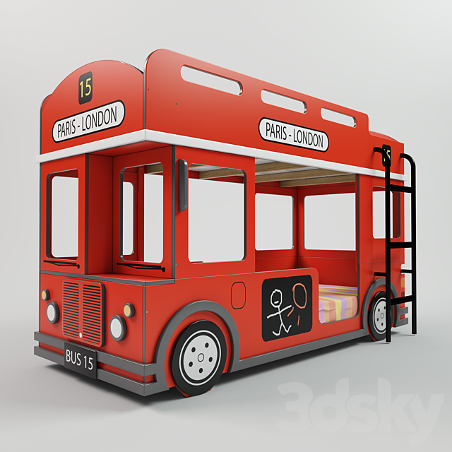 Bunk Bed London Bus 3d Models, Bus Bunk Bed