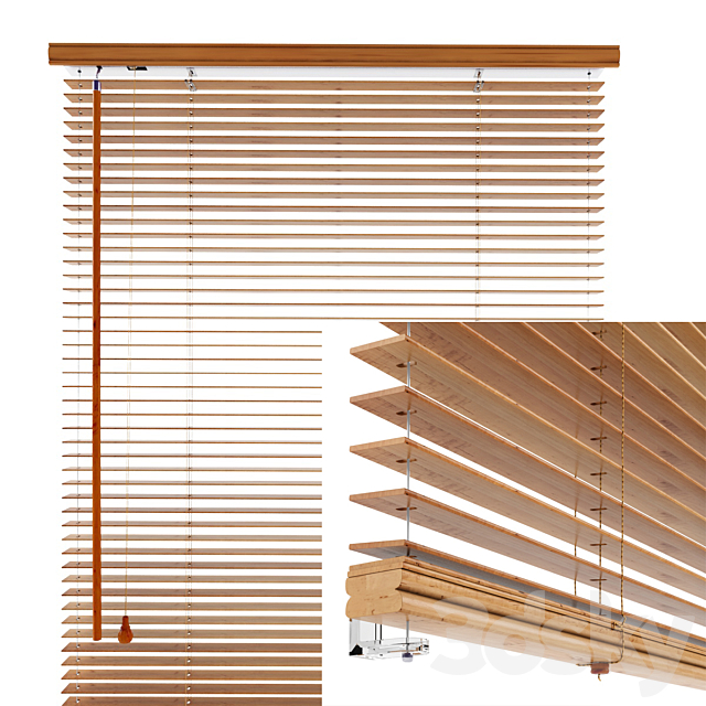 3d Models Curtain Wooden Blinds