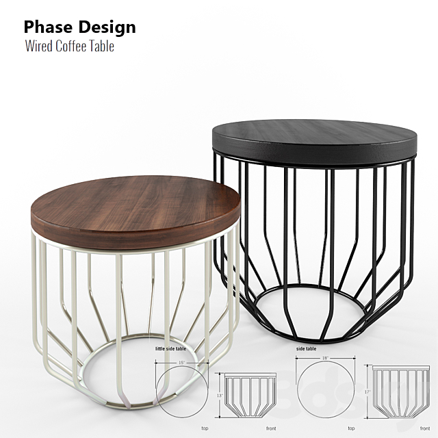 Wired Coffee Table - 1 / Trio round coffee table 754m.