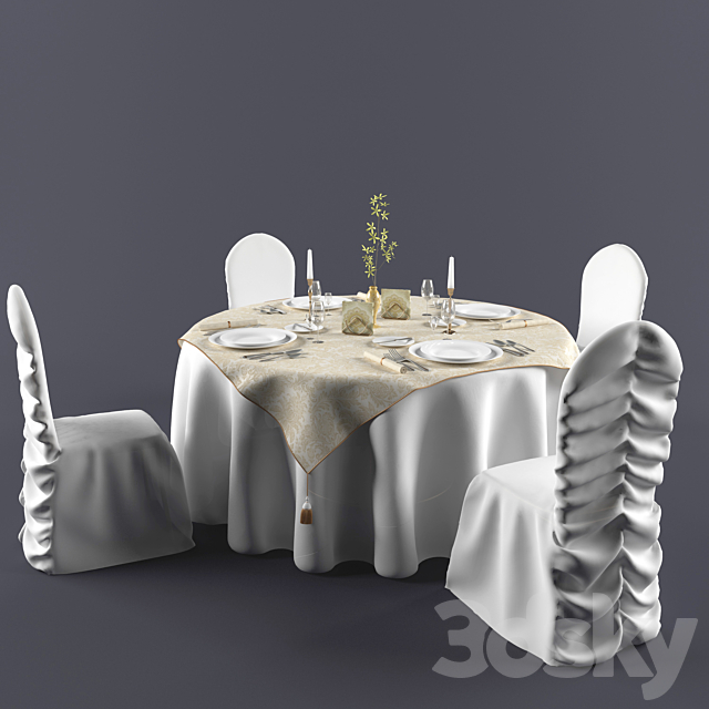 3d Models Table Chair Banquet Chair